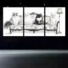 3pcs Black & White Cats In Sofa Canvas Framed 50x70cm- High Quality Print 100% Australian Made Wall Canvas Ready to Hang - Image 3