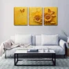3pcs Two Yellow Sunflowers Modern Style Wall Art Set Canvas Framed 40x60cm - High Quality Print 100% Australian Made Wall Canvas Ready to Hang