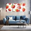 3pcs Vibrant Red Strawberries with Green Leaves  Wall Art Set Canvas Framed 40x60cm - High Quality Print 100% Australian Made Wall Canvas Ready to Hang - Image 3