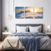 3pcs Serene Mountain Sunrise Scene with Snow Wall Art Set Canvas Framed 40x60cm - High Quality Print 100% Australian Made Wall Canvas Ready to Hang - Image 3