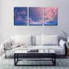 3pcs Pink Cherry Blossom Landscape  Wall Art Set Canvas Framed 50x70cm - High Quality Print 100% Australian Made Wall Canvas Ready to Hang