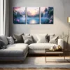 3pcs Serene Waterfall & Mountain Landscape Wall Art Set Canvas Framed 40x60cm - High Quality Print 100% Australian Made Wall Canvas Ready to Hang - Image 2