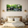 3pcs Green Plants Light Elegant Style Wall Art Set Canvas Framed 40x60cm - High Quality Print 100% Australian Made Wall Canvas Ready to Hang