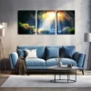 3pcs Waterfall & Cave Landscape Wall Art Set Canvas Framed 40x60cm - High Quality Print 100% Australian Made Wall Canvas Ready to Hang - Image 2