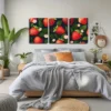 3pcs Beautiful Strawberry Light Style Wall Art Set Canvas Framed 40x60cm - High Quality Print 100% Australian Made Wall Canvas Ready to Hang - Image 3