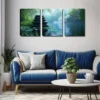 3pcs Waterfall Water Figurative Style Wall Art Set Canvas Framed 50x70cm - High Quality Print 100% Australian Made Wall Canvas Ready to Hang - Image 3