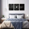 3pcs Black & White Geometric Wall Art Set Canvas Framed 40x60cm - High Quality Print 100% Australian Made Wall Canvas Ready to Hang - Image 3
