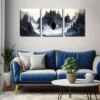 3pcs Gothic Castle & Flying Birds Landscape Wall Art Set Canvas Framed 50x70cm - High Quality Print 100% Australian Made Wall Canvas Ready to Hang - Image 3