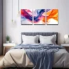 3pcs Purple, Orange, and Blue Watercolor Design Wall Art Set Canvas Framed 50x70cm - High Quality Print 100% Australian Made Wall Canvas Ready to Hang - Image 3