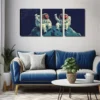 3pcs futuristic cosmic world of light Wall Art Set Canvas Framed 50x70cm - High Quality Print 100% Australian Made Wall Canvas Ready to Hang - Image 3