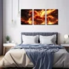 3pcs Flame Knight Unicorn Horse Modern Wall Art Set Canvas Framed 40x60cm - High Quality Print 100% Australian Made Wall Canvas Ready to Hang - Image 2