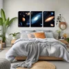 3pcs cosmic vastness with mysterious sci-fi style Wall Art Set Canvas Framed 40x60cm - High Quality Print 100% Australian Made Wall Canvas Ready to Hang