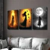3pcs Sunset, Moonlight & Silhouette Classic Girl Wall Art Set Canvas Framed 40x60cm - High Quality Print 100% Australian Made Wall Canvas Ready to Hang - Image 3
