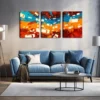3pcs Traffic Crisscrossing the Busy Street  Wall Art Set Canvas Framed 40x60cm - High Quality Print 100% Australian Made Wall Canvas Ready to Hang - Image 3