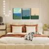 3pcs Fall Season Leisure Men Scenarios Wall Art Set Canvas Framed 40x60cm - High Quality Print 100% Australian Made Wall Canvas Ready to Hang - Image 2