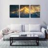3pcs Clouds Pierced By Golden Light Wall Art Set Canvas Framed 50x70cm - High Quality Print 100% Australian Made Wall Canvas Ready to Hang