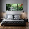 3pcs stone Waterfall Oriental garden style  Wall Art Set Canvas Framed 50x70cm - High Quality Print 100% Australian Made Wall Canvas Ready to Hang - Image 2