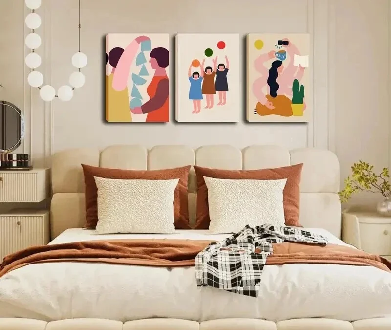 3pcs Modern Retro People Wall Art Set Canvas Framed 40x60cm – High Quality Print 100% Australian Made Wall Canvas Ready to Hang