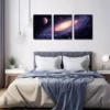 3pcs Romantic Purple charm Nebula Modern Wall Art Set Canvas Framed 50x70cm - High Quality Print 100% Australian Made Wall Canvas Ready to Hang - Image 3