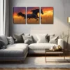 3pcs Running Horse In Rice Elegant Style Wall Art Set Canvas Framed 40x60cm - High Quality Print 100% Australian Made Wall Canvas Ready to Hang - Image 3