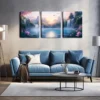 3pcs Serene Waterfall & Mountain Landscape Wall Art Set Canvas Framed 40x60cm - High Quality Print 100% Australian Made Wall Canvas Ready to Hang - Image 3