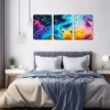 3pcs Flowing Paint Bubble Natural Color Style Wall Art Set Canvas Framed 40x60cm - High Quality Print 100% Australian Made Wall Canvas Ready to Hang - Image 3