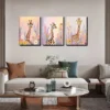 3pcs Colorful Giraffe in Flower Bushes Wall Art Set Canvas Framed 40x60cm - High Quality Print 100% Australian Made Wall Canvas Ready to Hang - Image 2
