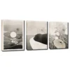 3pcs The Sun and Umbrella in the water Wall Art Set Canvas Framed 40x60cm - High Quality Print 100% Australian Made Wall Canvas Ready to Hang - Image 3