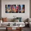 3pcs Colorful Cityscape with Light and Shadow Wall Art Set Canvas Framed 40x60cm - High Quality Print 100% Australian Made Wall Canvas Ready to Hang
