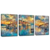 3pcs The Seaside Town Wall Art Set Canvas Framed 40x60cm - High Quality Print 100% Australian Made Wall Canvas Ready to Hang - Image 3