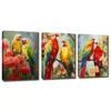 3pcs Red And Yellow Parrots Wall Art Set Canvas Framed 40x60cm - High Quality Print 100% Australian Made Wall Canvas Ready to Hang - Image 3