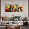 3pcs Red And Yellow Parrots Wall Art Set Canvas Framed 40x60cm - High Quality Print 100% Australian Made Wall Canvas Ready to Hang