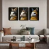 3pcs Yellow Scarf, Rabbit Wall Art Set Canvas Framed 40x60cm - High Quality Print 100% Australian Made Wall Canvas Ready to Hang - Image 2