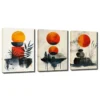 3pcs Sunset & Mountain Scenes Wall Art Set Canvas Framed 40x60cm - High Quality Print 100% Australian Made Wall Canvas Ready to Hang - Image 2