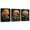 3pcs Lion, Fox And Deer In The Forest Wall Art Set Canvas Framed 40x60cm - High Quality Print 100% Australian Made Wall Canvas Ready to Hang - Image 3