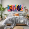 3pcs The Colorful Architectural Stairway Wall Art Set Canvas Framed 40x60cm - High Quality Print 100% Australian Made Wall Canvas Ready to Hang - Image 2
