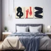 3pcs The Abstract Painting By Thick Line Wall Art Set Canvas Framed 40x60cm - High Quality Print 100% Australian Made Wall Canvas Ready to Hang - Image 2