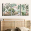 3pcs Tropical Forest & Birds Trees River Clouds Wall Art Set Canvas Framed 40x60cm - High Quality Print 100% Australian Made Wall Canvas Ready to Hang - Image 3