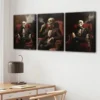 3pcs Abstract Smoking Skeleton Rose Black Chair Wall Art Set Canvas Framed 40x60cm - High Quality Print 100% Australian Made Wall Canvas Ready to Hang - Image 2
