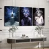3pcs Abstract Figure Blue Butterfly Black White Wall Art Set Canvas Framed 40x60cm - High Quality Print 100% Australian Made Wall Canvas Ready to Hang - Image 3