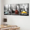 3pcs Eiffel Towers Big Ben & NYC Scenes Vintage Wall Art Set Canvas Framed 40x60cm - High Quality Print 100% Australian Made Wall Canvas Ready to Hang - Image 2
