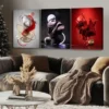 3pcs Modern Abstract Art Red & Gold Black White Wall Art Set Canvas Framed 40x60cm - High Quality Print 100% Australian Made Wall Canvas Ready to Hang - Image 2