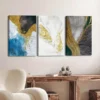 3pcs Fashion Retro Nordic Style Abstract color Wall Art Set Canvas Framed 40x60cm - High Quality Print 100% Australian Made Wall Canvas Ready to Hang - Image 2