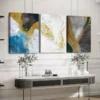 3pcs Fashion Retro Nordic Style Abstract color Wall Art Set Canvas Framed 40x60cm - High Quality Print 100% Australian Made Wall Canvas Ready to Hang - Image 3