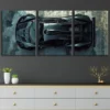 3pcs Vintage Fashion Black Cool Sports Car Gray Wall Art Set Canvas Framed 40x60cm - High Quality Print 100% Australian Made Wall Canvas Ready to Hang - Image 2