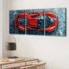 3pcs Vintage Red Cool Sports Cars Blue & White Wall Art Set Canvas Framed 40x60cm - High Quality Print 100% Australian Made Wall Canvas Ready to Hang - Image 3