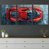3pcs Vintage Red Cool Sports Cars Blue & White Wall Art Set Canvas Framed 40x60cm - High Quality Print 100% Australian Made Wall Canvas Ready to Hang - Image 2
