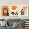 3pcs Boho Rainbow, Sun, And Leaf Modern Abstrac Wall Art Set Canvas Framed 40x60cm - High Quality Print 100% Australian Made Wall Canvas Ready to Hang - Image 2