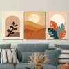 3pcs Modern Nature & Sunset Boho Style Wall Art Set Canvas Framed 40x60cm - High Quality Print 100% Australian Made Wall Canvas Ready to Hang - Image 3