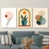 3pcs Abstract 3 Boho Style Paintings Wall Art Set Canvas Framed 40x60cm - High Quality Print 100% Australian Made Wall Canvas Ready to Hang - Image 2